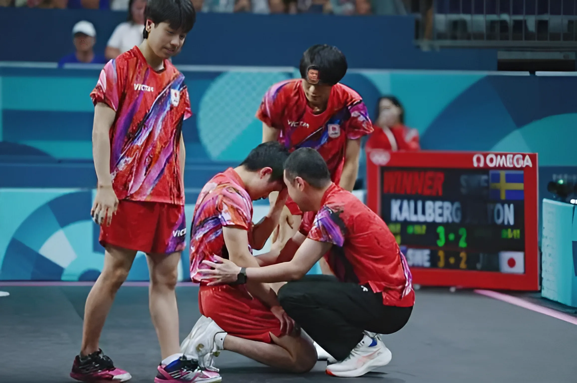 奥地利队碾压日本队，梁靖崑高光表现